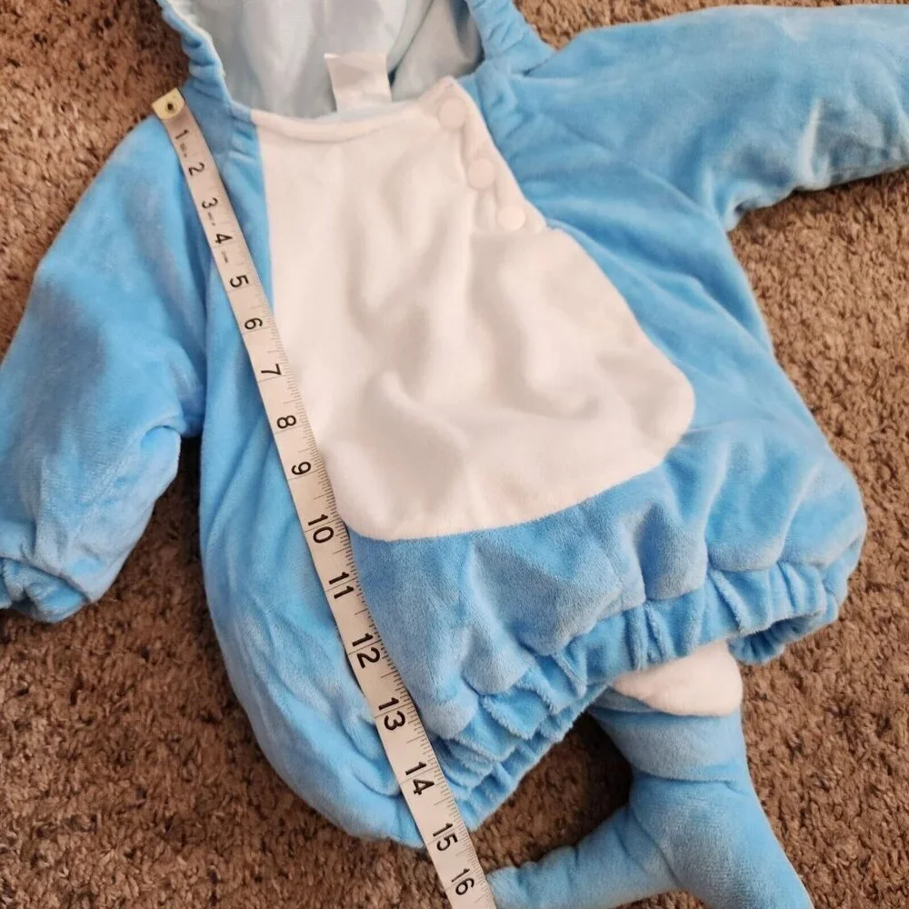 Baby Shark Blue Ocean Animal Pullover Hooded Costume Dress Up Infant 6-12M